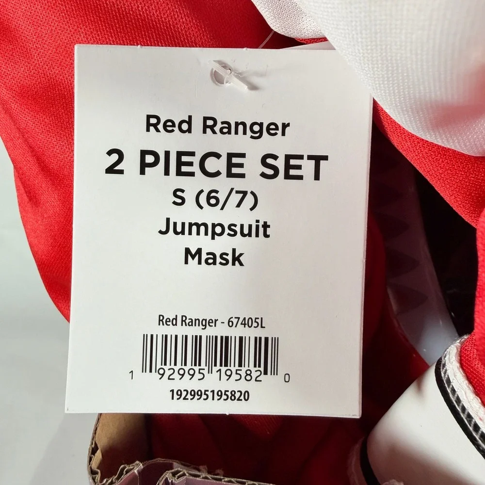 Power Rangers Red Ranger Muscle Costume Boys Size S (6/7) Disguise 2 Piece Set